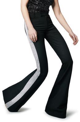 Smythe Tux Stripe Bootcut Pants in Black W/Silver