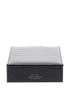 Smythson crocodile-effect leather trinket box - Black