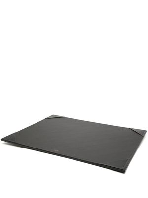 Smythson large leather desk mat - Black