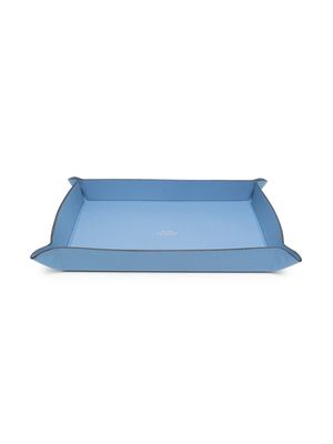 Smythson large rectangular leather tray - Blue