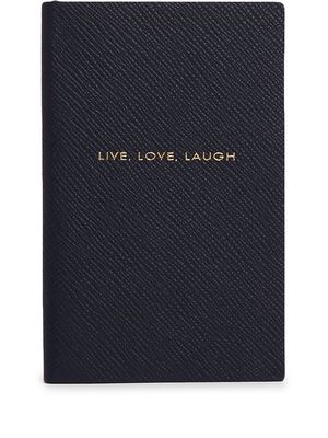 Smythson Live Love Laugh notebook - Blue