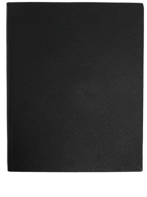 Smythson logo-print leather notebook - Black