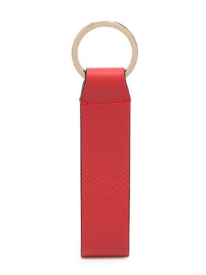 Smythson Panama leather strap keyring - Red