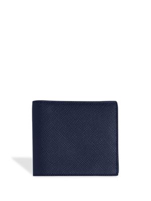 Smythson Panama six-card bi-fold wallet - Blue