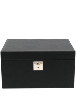 Smythson - Panama Textured-leather Jewelry Box - Black