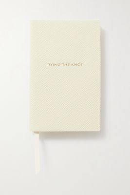 Smythson - Panama Tying The Knot Textured-leather Notebook - White