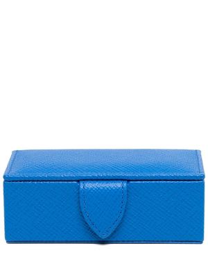 Smythson partitioned leather box - Blue
