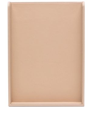 Smythson rectangle-shape leather tray - Neutrals