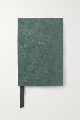 Smythson - Textured-leather Notebook - Blue
