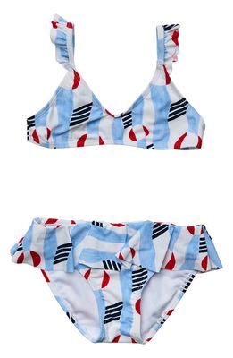 Snapper Rock Kids' Beach Bounce Two-Piece Swimsuit in Blue