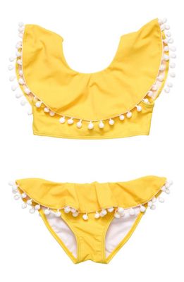 Snapper Rock Kids' Hello Yellow Flounce Two-Piece Swimsuit 