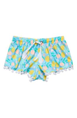 Snapper Rock Kids' Lemon Drops Cover-Up Shorts in Blue Multi 