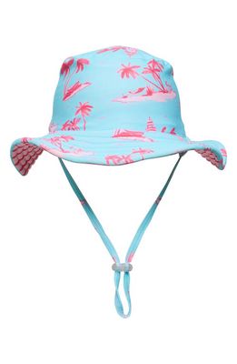 Snapper Rock Kids' Lighthouse Island Reversible Bucket Hat in Blue