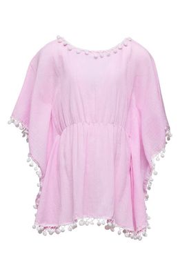 Snapper Rock Kids' Pink Sherbet Pompom Trim Cover-Up Dress 