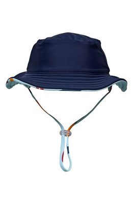 Snapper Rock Kids' Retro Surf Bucket Hat in Blue