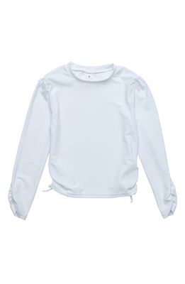 Snapper Rock Kids' Ruched Long Sleeve Rashguard Top in White