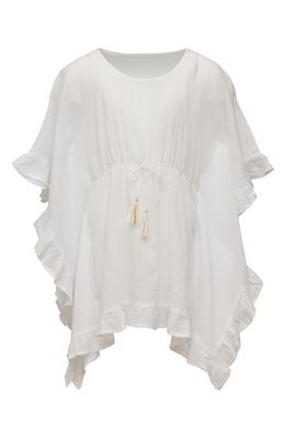 Snapper Rock Kids' Ruffle Cotton Cover-Up Dress in White