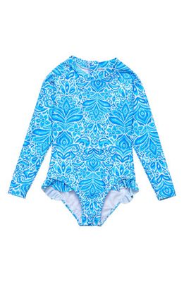 Snapper Rock Kids' Santorini Blue Long Sleeve Surf Suit