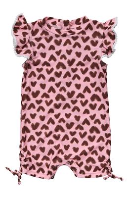 Snapper Rock The Wild Love Flutter Sleeve One-Piece Swimsuit in Pink