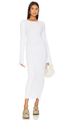SNDYS Baha Long Sleeve Maxi Dress in White