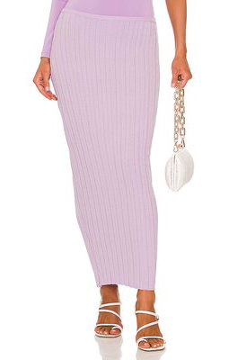 SNDYS Lounge Baha Ribbed Skirt in Lavender