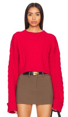 SNDYS Nellie Crop Sweater in Red