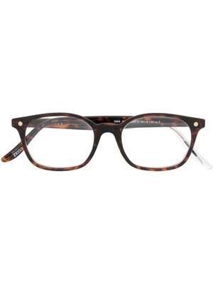 Snob square-frame clip-on glasses - Brown