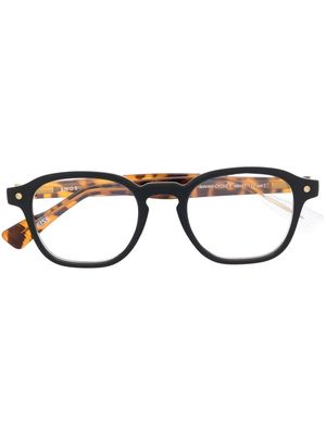 Snob tortoiseshell-effect square-frame glasses - Brown