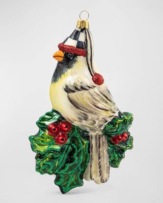 Snow Cardinal Christmas Ornament