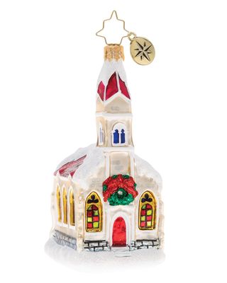 Snow Dusted Chapel Christmas Ornament