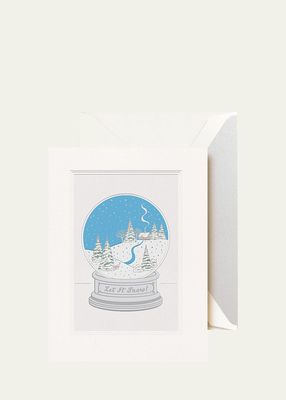 Snow Globe Engraved Greeting Cards with Envelopes, Set of 10