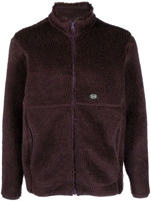Snow Peak logo-patch wool fleece jacket - Purple