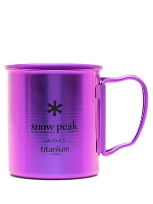 Snow Peak logo-print metal cup - Purple