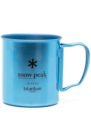 Snow Peak logo-print titanium cup - Blue