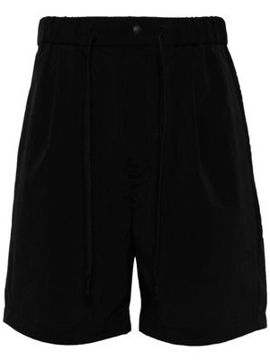 Snow Peak logo-print velvet shorts - Black