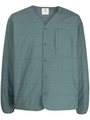 Snow Peak padded-panels cardigan jacket - Green
