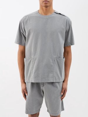 Snow Peak - Patch-pocket Recycled-cotton T-shirt - Mens - Grey