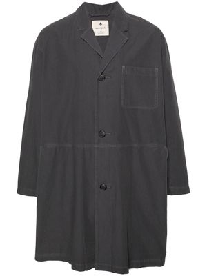 Snow Peak single-breasted midi coat - Grey