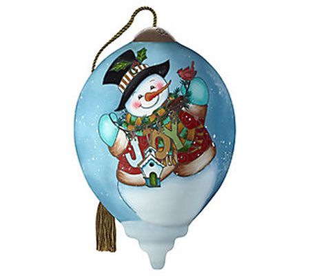 Snowman With Joy Sign Ornament