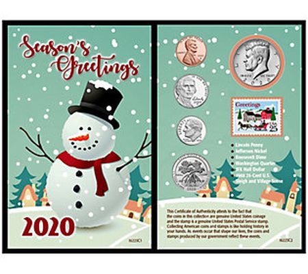 Snowman Year To Remember 2020 Coin Christmas Ca rd