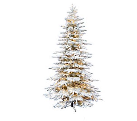 Snowy Artificial Christmas Tree with Clear Smar t String Light