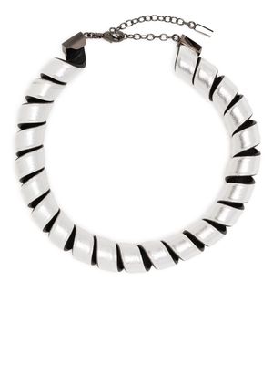 SO-LE STUDIO Tourbillon Spiral leather bracelet - Silver