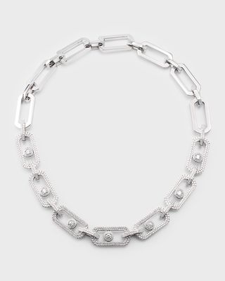 So Move XL Pave Diamond Necklace in 18K White Gold