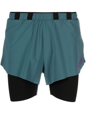 Soar overlapping-panel performance shorts - Green