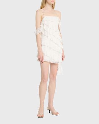 Sobine Lace Tiered Ruffle Mini Dress