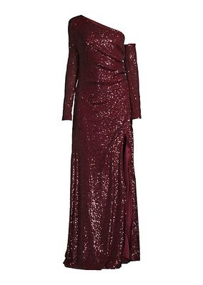 Social Occasion Asymmetric Sequined Gown
