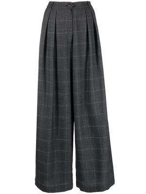 Société Anonyme Andy checked pleated wide-leg trousers - Grey