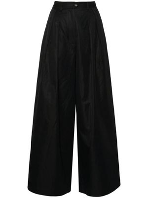 Société Anonyme Andy pleat-detail palazzo trousers - Black