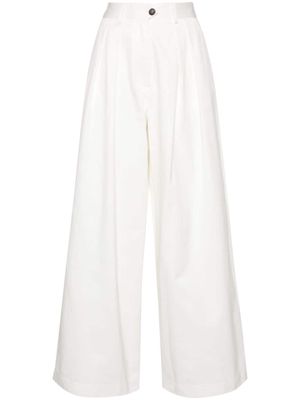 Société Anonyme Andy pleat-detail palazzo trousers - White