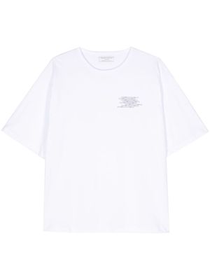 Société Anonyme binary-print cotton T-shirt - White